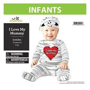 Baby Mummy Halloween Costume Jumpsuit & Cap  NWT  Infant 0-6 mo I Love My Mummy